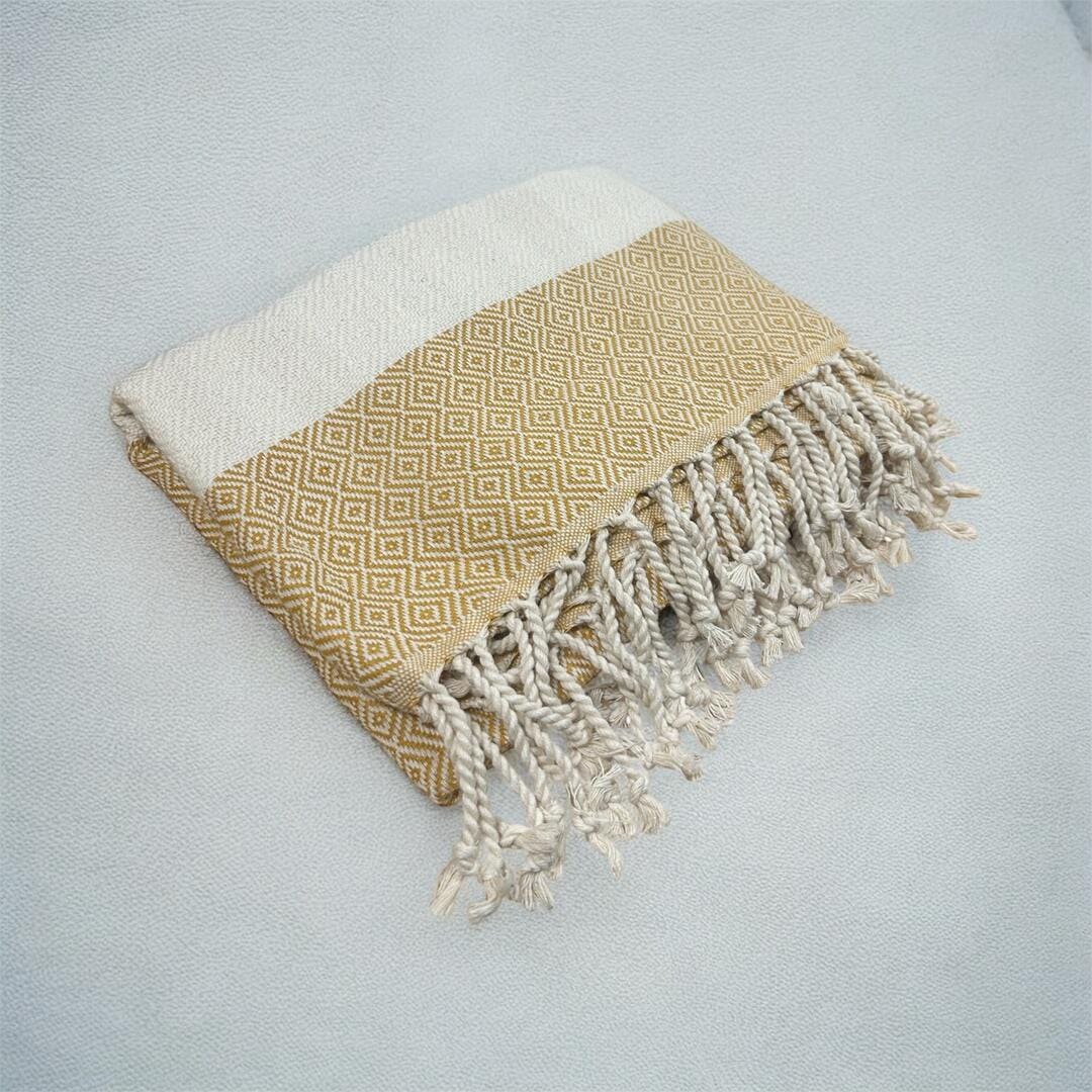 Parker Mountain Comfort Wraps Accessories Mustard Turkish Towel - Peshtemal