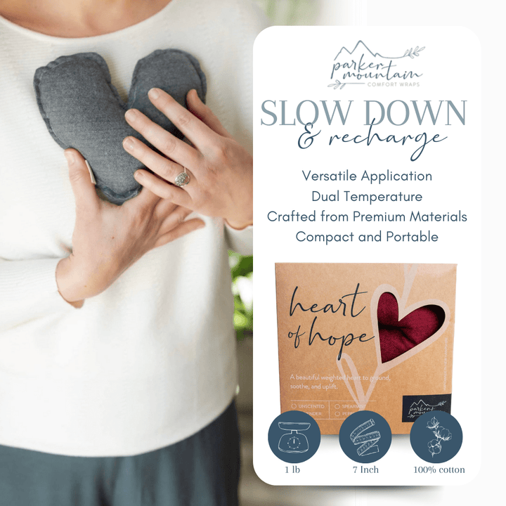 Parker Mountain Comfort Wraps Heart of Hope | Used for grounding