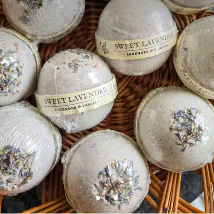 Parker Mountain Comfort Wraps  Lavender Shower Steamer + Sweet Lavender Bath Bomb