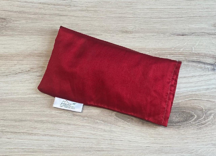 Parker Mountain Comfort Wraps  Red Silk Blend / Unscented Eye Pillow | over your eyes or spot treatment anywhere on your body